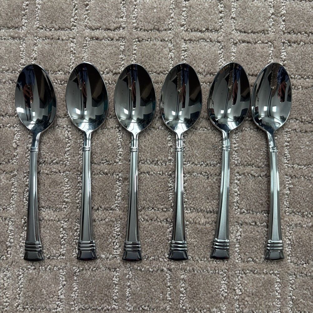 Wallace Zenith Frost Stainless 18/10 Flatware Spoons Set Of 6 Tablespoons